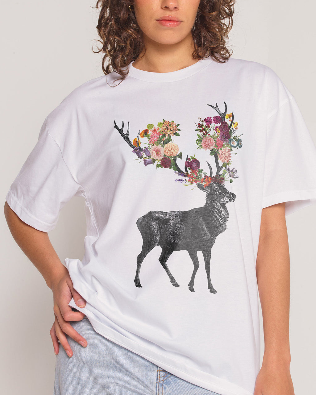 Spring Itself Deer Floral T-Shirt