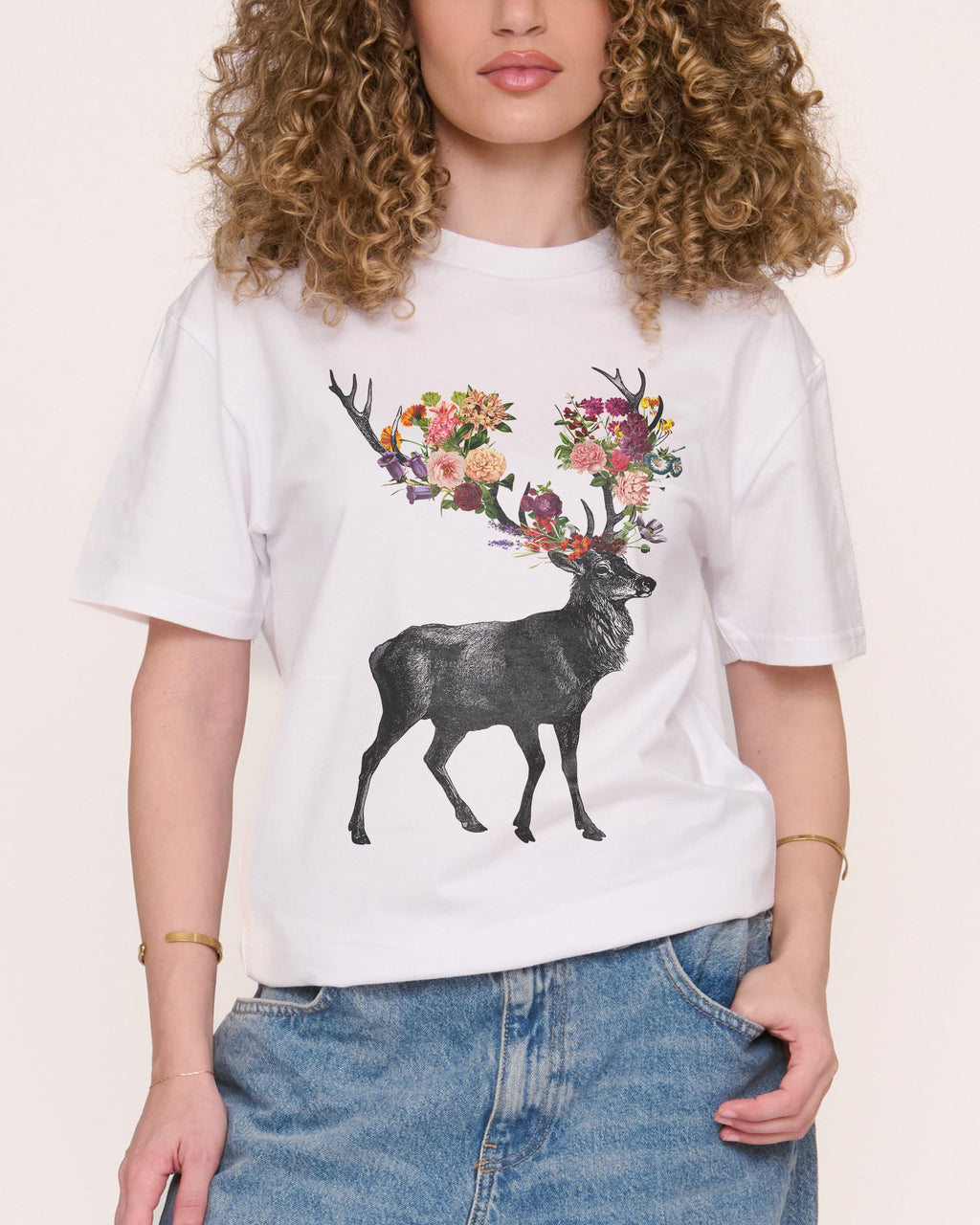 Spring Itself Deer Floral T-Shirt