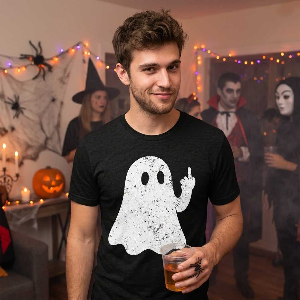 Middle Finger Ghost Men's T Shirt