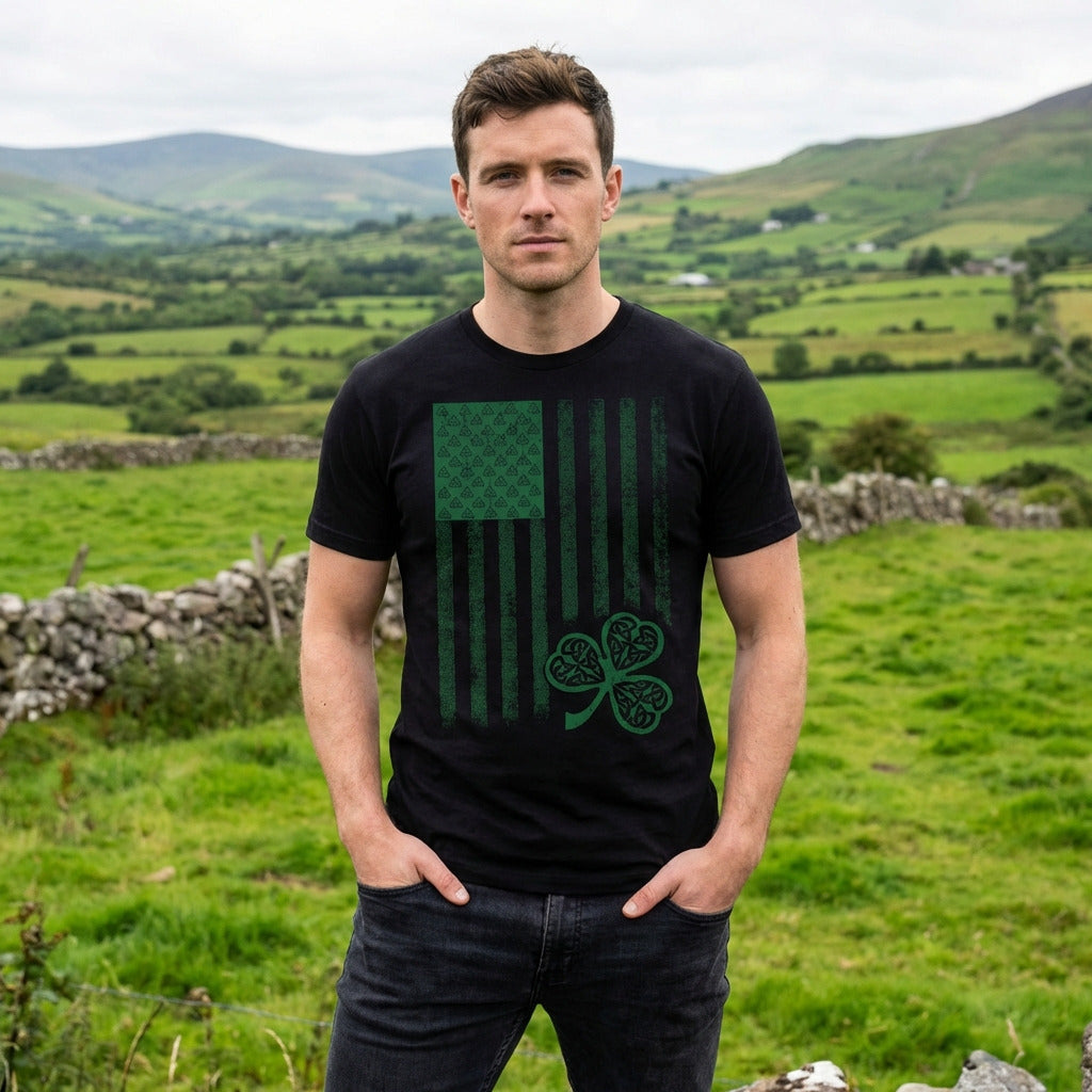 Celtic USA Flag Men's T Shirt