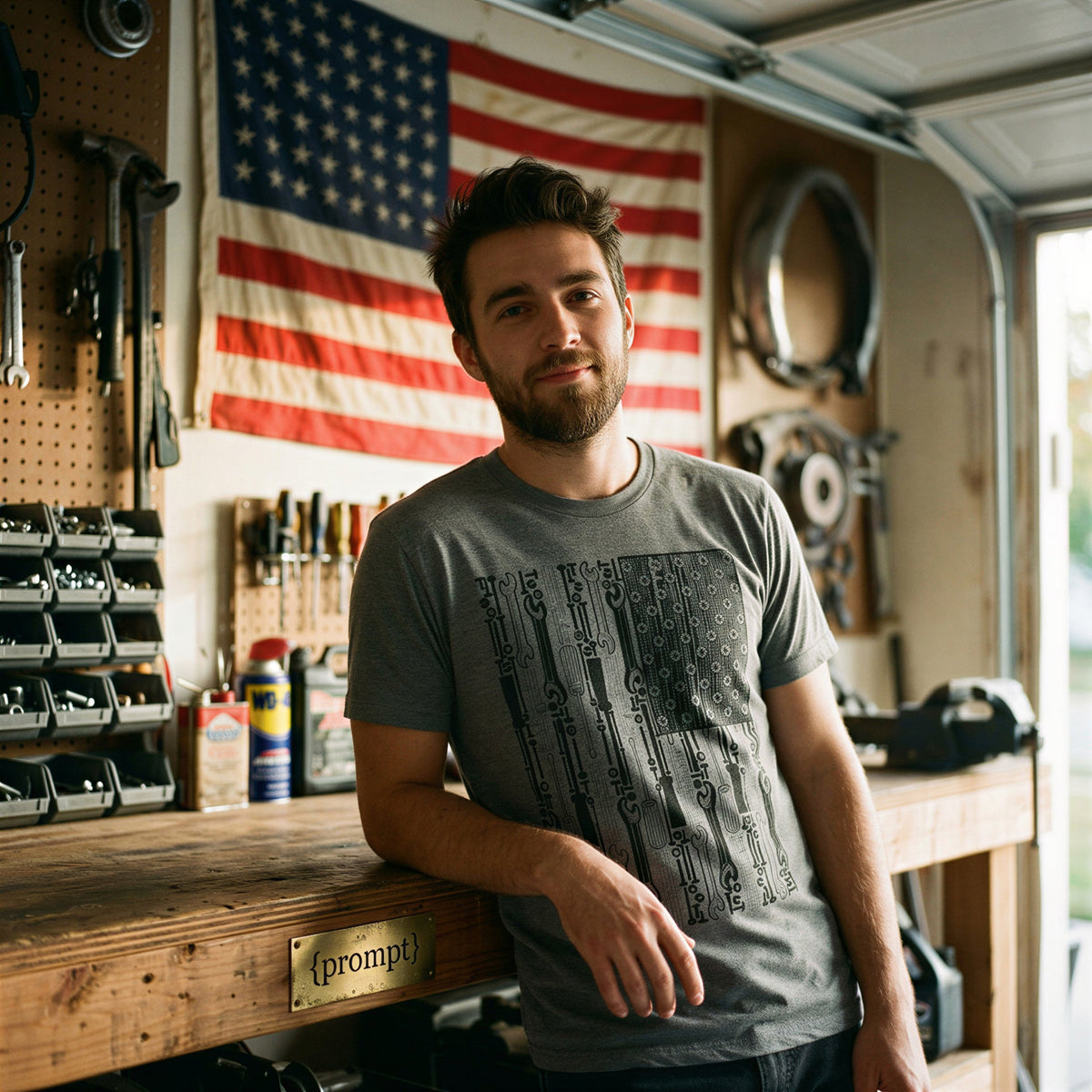 Tools American Flag Men's T Shirt